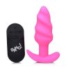 21x Silicone Swirl Plug With Remote - Pink