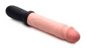 8x Auto Pounder Vibrating and Thrusting Dildo With Handle - Flesh