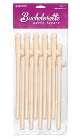 Bachelorette Party Favors - Dicky Sipping Straws - Light - 10 Piece