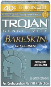 Trojan Sensitivity Bareskin Lubricated Condoms - 10 Pack